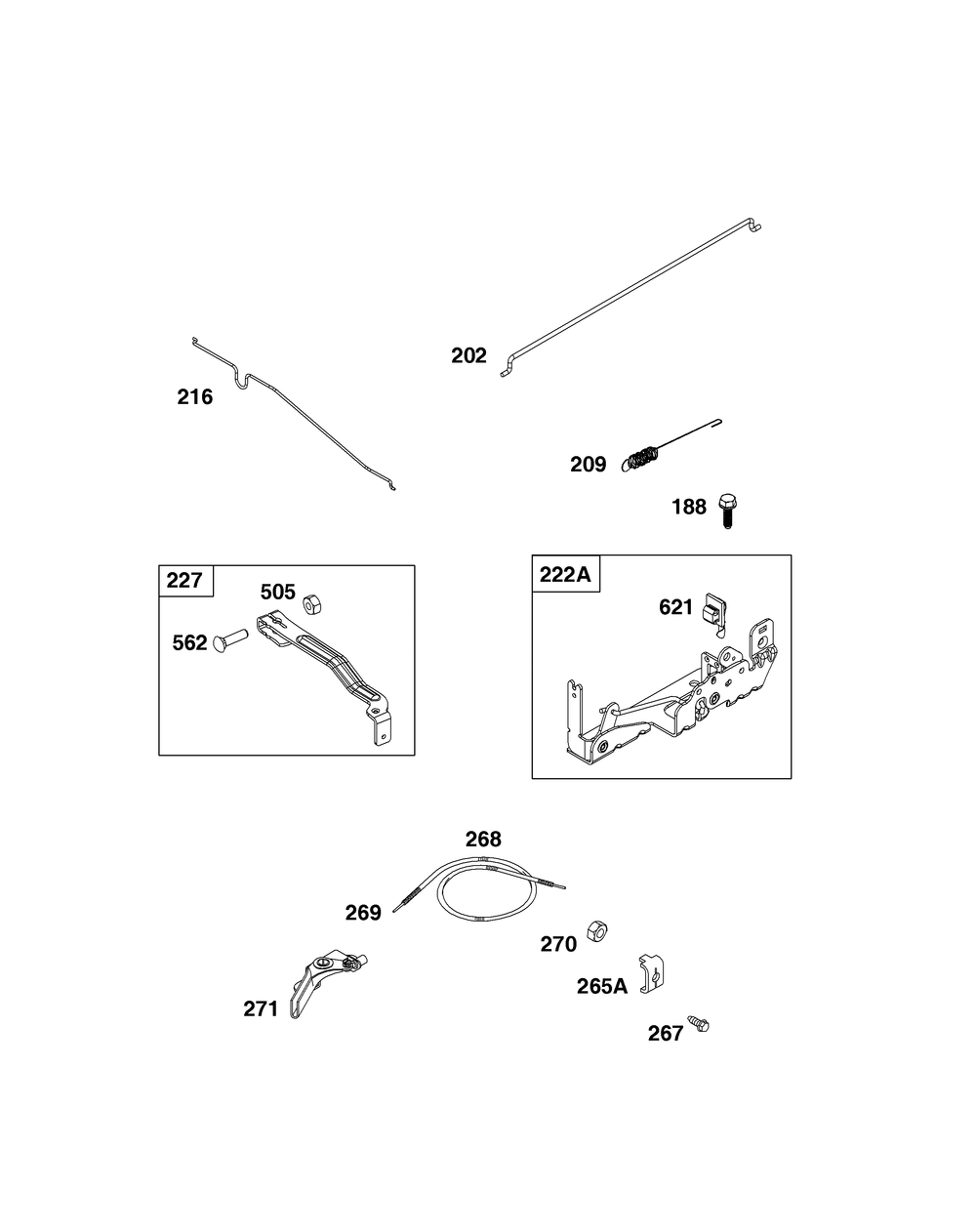 Controls Group Diagram and Parts List for 093J02-0094-H5 020000 - 09Z999 Briggs and Stratton Engine